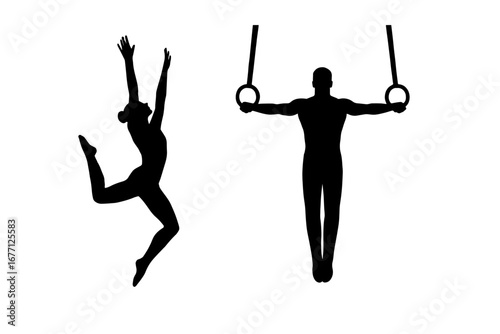 Men and women professional gymnasts.