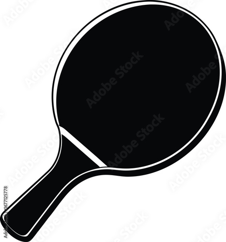 Black ping pong paddle vector