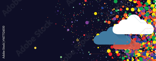 Cloud storage concept technology background and network security