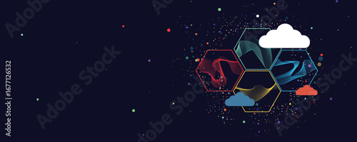 Cloud storage concept technology background and network security