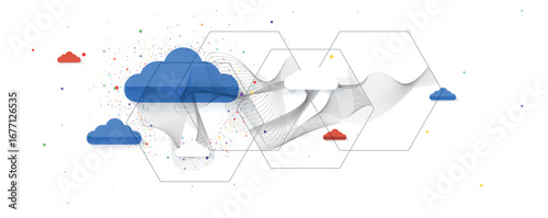 Cloud storage concept technology background and network security
