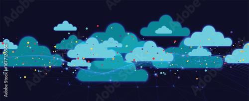 Cloud storage concept technology background and network security