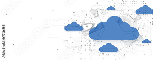 Cloud storage concept technology background and network security