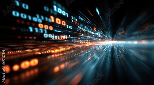 Digital data stream, fast moving