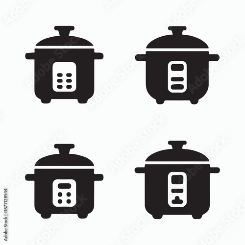 Rice cooker modern glyph cooking equipment pack