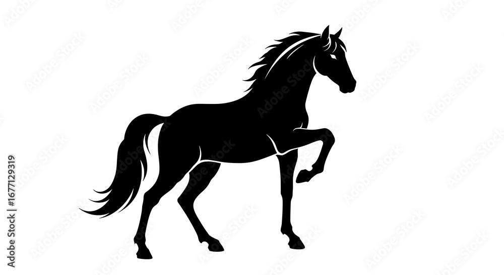 Obraz premium Elegant Horse Silhouette - Majestic Equine Art.