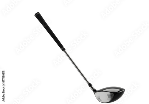 Golf Club Driver Black White PNG on Transparent Background
