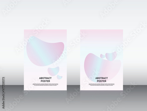 Editable Flyer Template – Abstract Pastel Colored Shapes with Minimal Geometric Patterns and Gradient Background