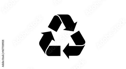 Recycling symbol, a universal icon for sustainability, representing the reuse and renewal of resources for a greener future.