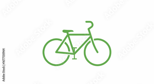 Vibrant Green Bicycle Outline Vector Icon Symbolizing Eco-Friendly Urban Transport and Healthy Active Lifestyles
