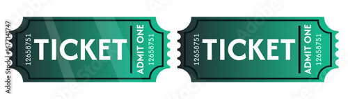 Retro Ticket Admission Entry Event Design with Green Color