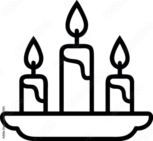 candles outline icon vector