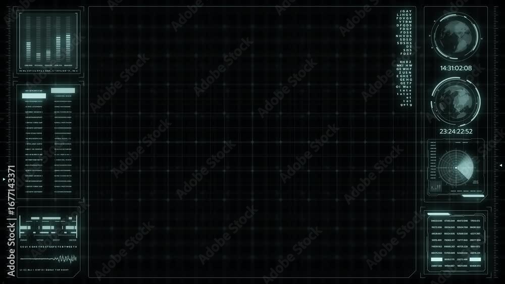 Digital HUD futuristic background motion graphic element cyber generated. Future technology interface data sci-fi display screen. Artificial intelligent analytic simulation, loop able video background