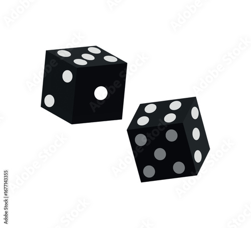 3d volumetric dice in black color