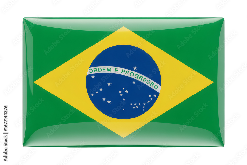 Obraz premium Brazilian flag&nbsp;emblem badge&nbsp;design representing national pride, culture, and heritage for travel and tourism concepts