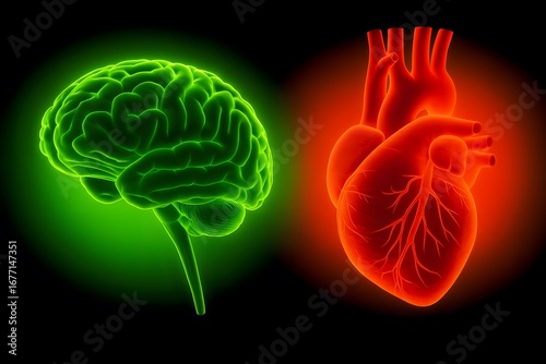 Medical Illustration of the Central Nervous and Circulatory Systems