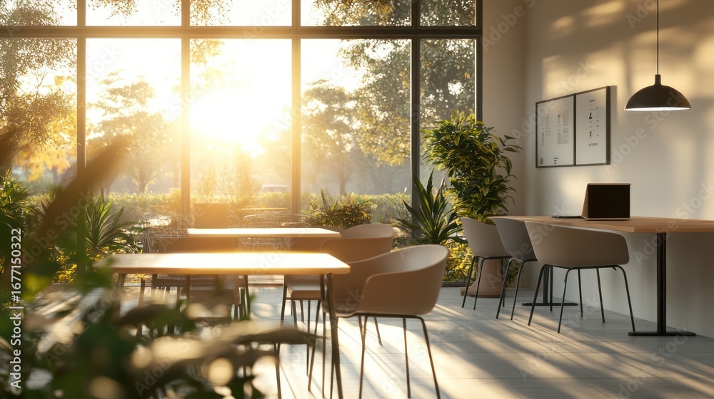 Obraz premium Modern workspace with natural light