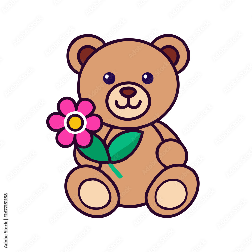 Obraz premium teddy bear with flower