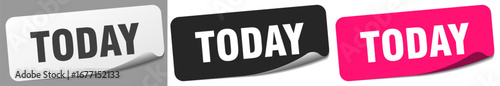 today sticker. today sticker set on white background