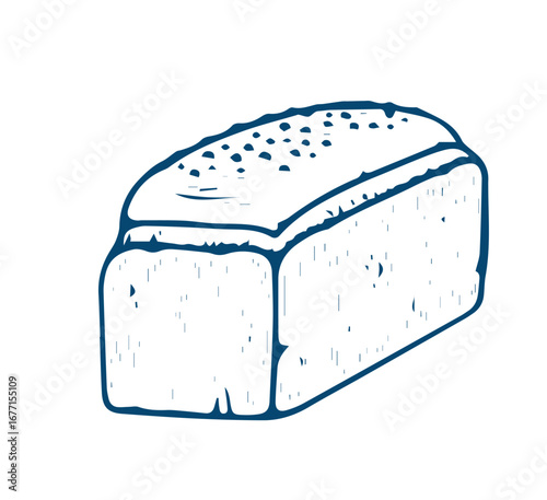 Windmill and fresh bakery products. homemade baking. bakery products. vector sketch on white