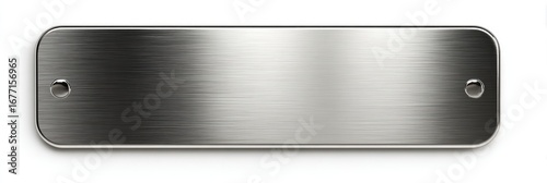 Brushed metal rectangular plate with two small holes