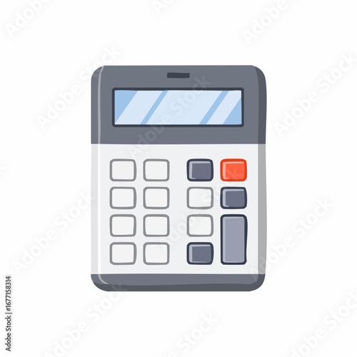 Illustration of a Calculator with a Gray and White Design Scheme, Used for Calculating Budgets and Finances
