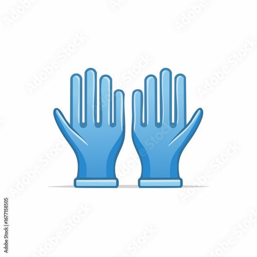 Blue Disposable Gloves Protection for Healthcare Worker in Hospital Clinic Virus Prevention or Cleaning Safety Equipment for Hygiene