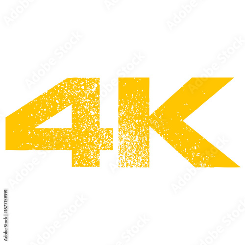 4K Resolution yellow Logo isolated on transparent Background png