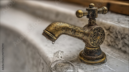 Worn-out faucet valve leaking water pooling on porcelain sink highlighting critical plumbing repair necessity