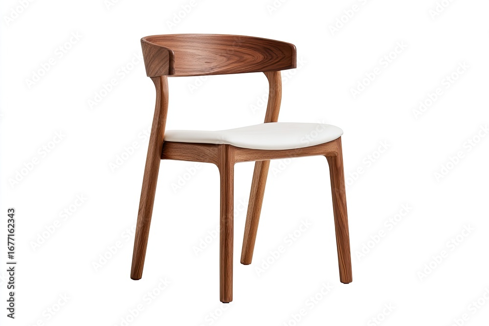 Fototapeta premium Modern wooden chair with white seat (2)
