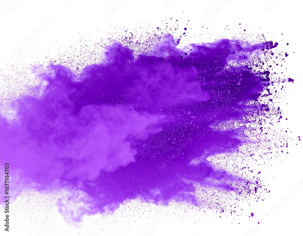 Obraz premium Abstract purple powder explosion on white