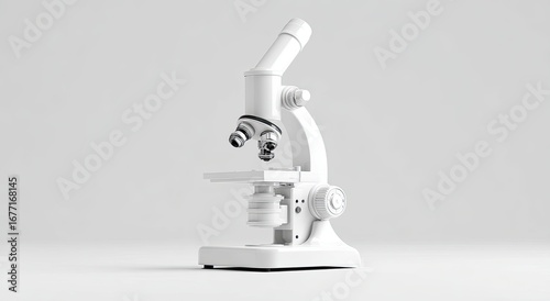 White microscope on a white background