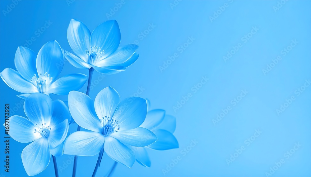 Fototapeta premium Serene Blue Flowers: A Pastel Dream