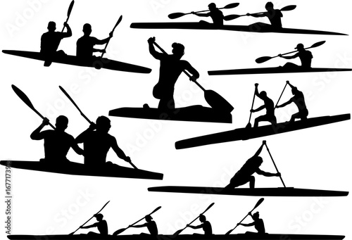 set of paddlers on a canoe.eps