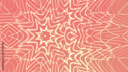 Salmon pink background with symmetrical starlike design, suitable for graphic design projects needing visually appealing patterns or backgrounds.
