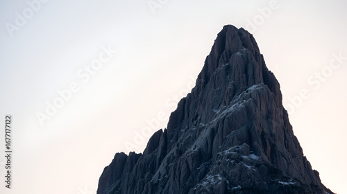Close up of a mountain peak in summer morning