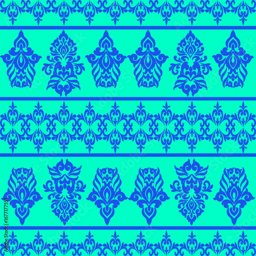 Classic Damask Seamless
Pattern - Vector Illustration for Elegant Textile
Design,Damask,Jacquard loom, Brocade, Satin weave,ethnic, geometric, textile, fabric, motif, retro