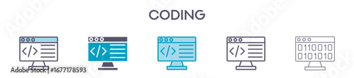 Coding Icon Pack For Graphic Design - Multiple Styles