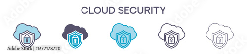 Cloud Sucurity Icon Pack For Graphic Design - Multiple Styles