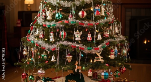 Festive Holiday Season Christmas Tree Decoration Celebration