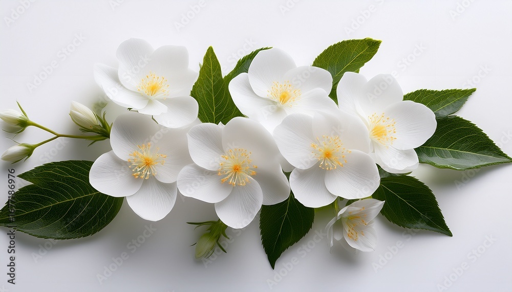 Obraz premium white flowers on a white background