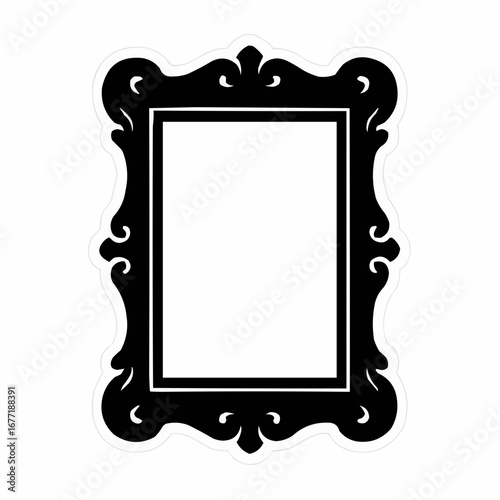 Vintage golden baroque frame on a blank background for a picture