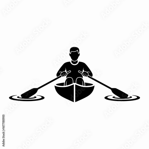 canoe on a white background