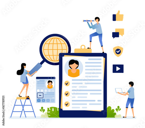 Illustration Design of Selecting candidates through tests and exams. Can be used for book cover, banner, website, web, ads