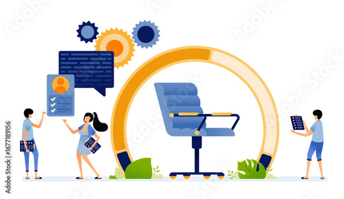 Illustration Design of Chairs to represent job openings. Can be used for book cover, banner, website, web, ads