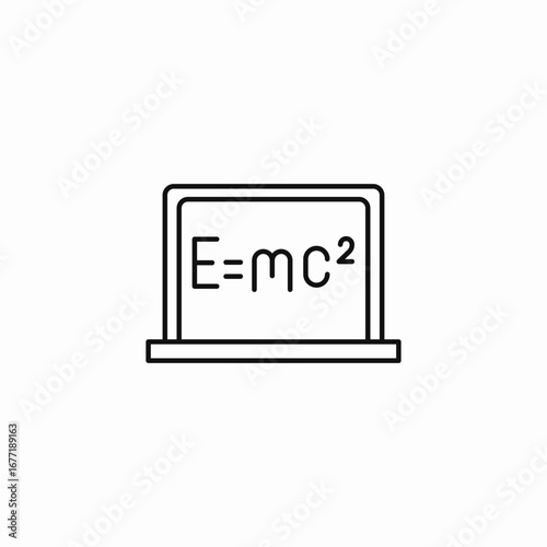 blackboard with e=mc² icon sign vector