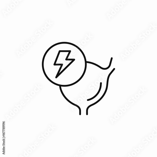 bladder pain lightning icon sign vector
