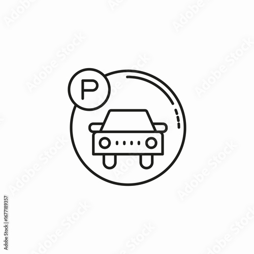 car in parking lot icon sign vector
