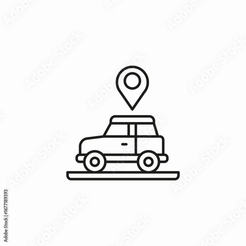 car location pin icon sign vector