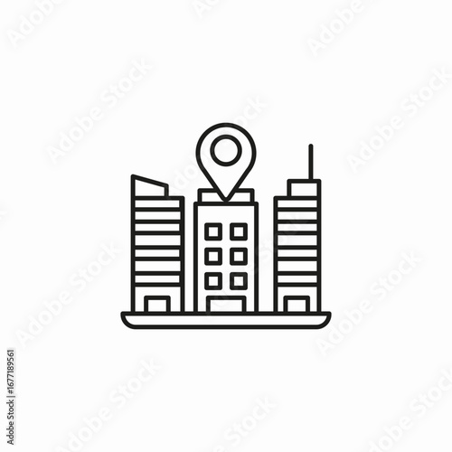 city building location icon sign vector